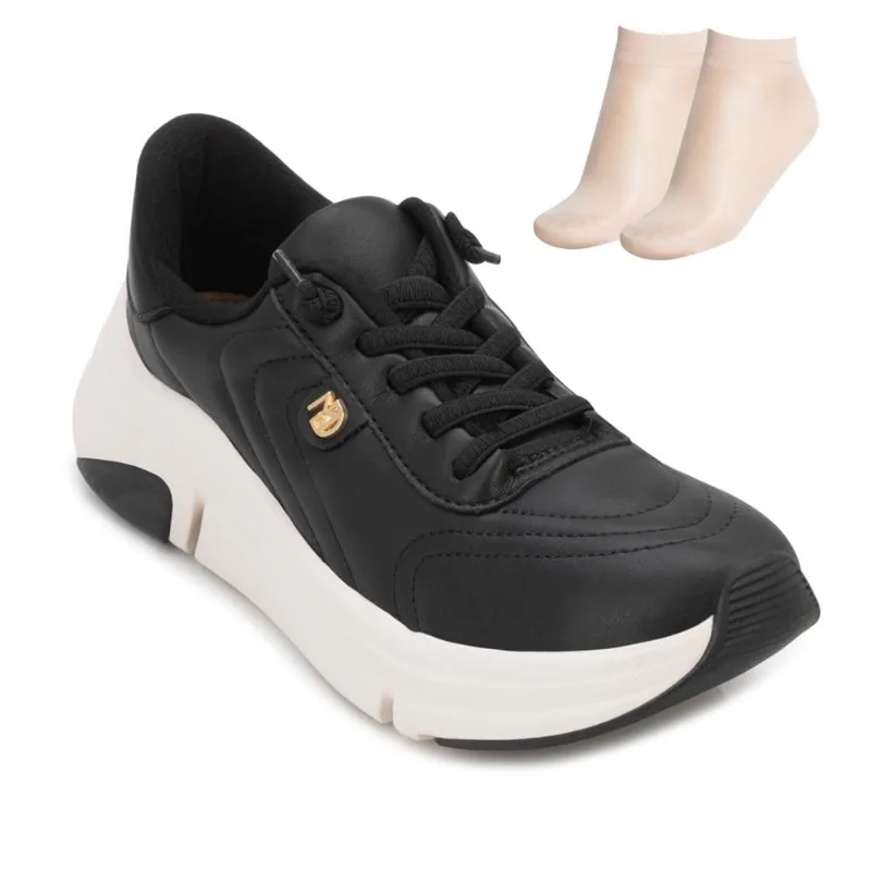 Tênis Casual PC Modare e Meia MD25-74011 38 / Preto/Creme