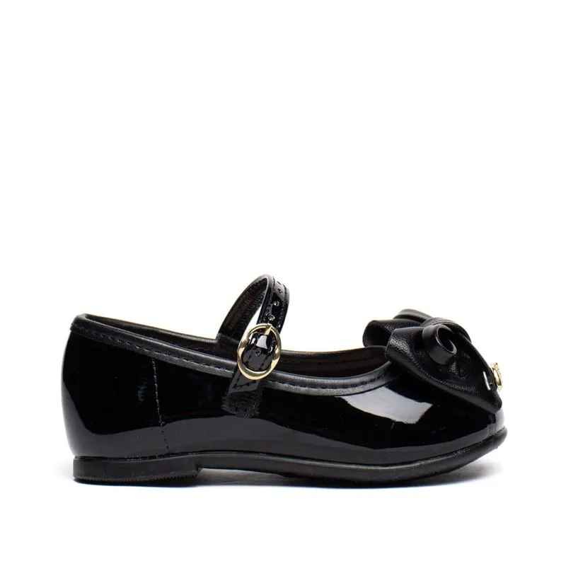 Sapatilha Infantil Molekinha Baby Verniz Laço Preto - 21