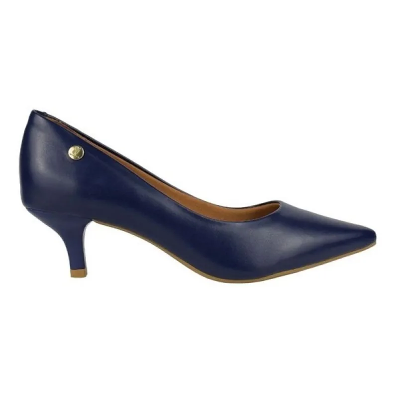 Sapato Scarpin Vizzano Salto Baixo Bico Fino 36 / Azul Marinho