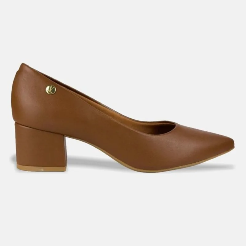 Sapato Scarpin Vizzano Pelica Bico Fino Salto Bloco Pelica -1220.315.7286 39 / Marrom Chocolate