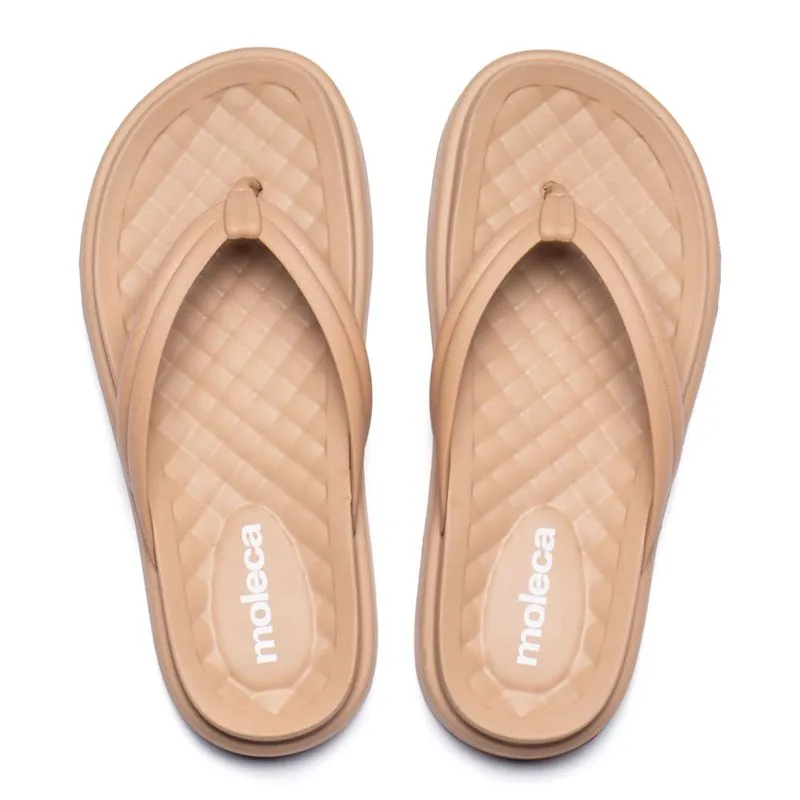 Chinelo Feminino Moleca Tira De Dedo Flatform Nude - 38
