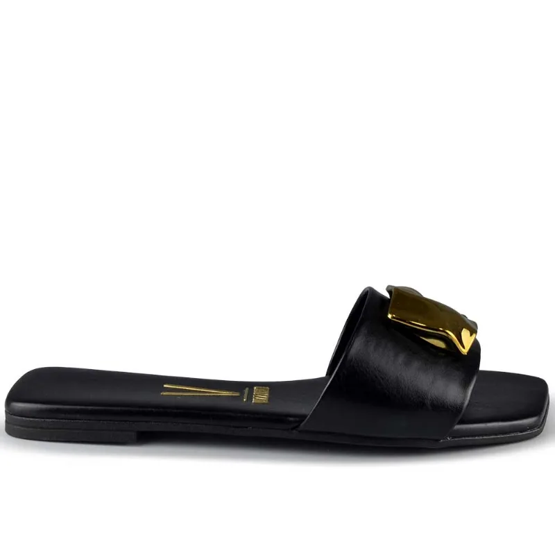 Sandália Rasteira Vizzano Feminina 6553.100 29918 NAPA PRETO 40