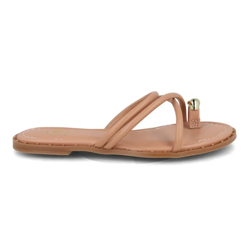 Tamanco Molekinha Infantil Detalhe Dourado Nude 27