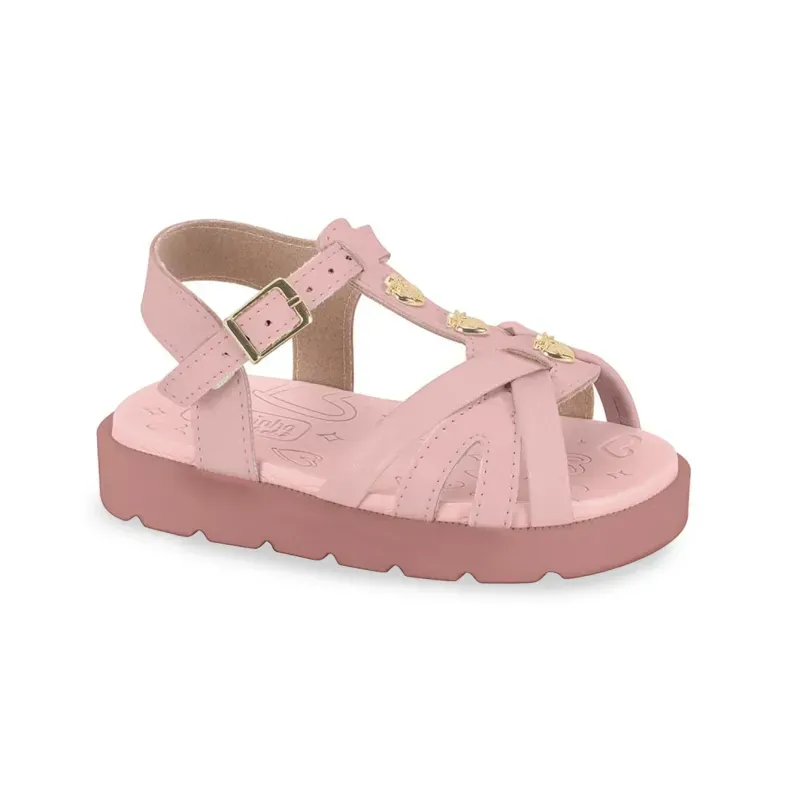 Sandália Molekinha Casual Sola Luminosa Infantil Rosa 22