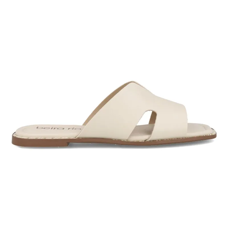 Rasteira Feminina Beira Rio Tiras Largas Off White 34 BRANCO OFF