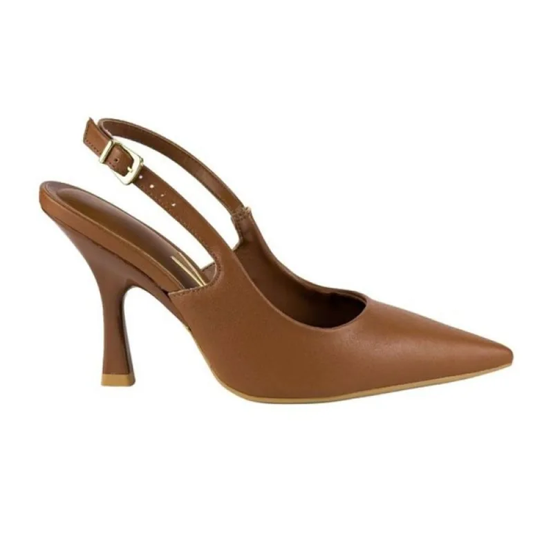 Sapato Scarpin Vizzano Slingback Salto Alto Fino 39 / Marrom