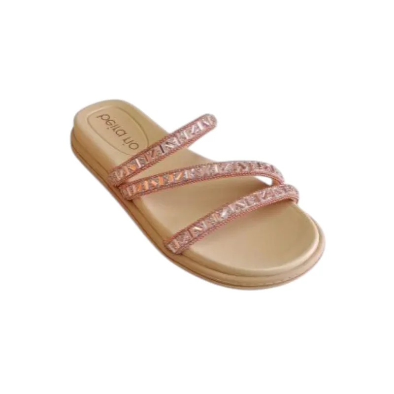 Sandália Fem Beira Rio London Cristal Ouro Rosado 8488.108 38 / Bege