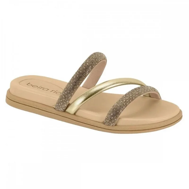 Sandália Feminina Beira Rio London Cristal Bege 8488.108 38 / Bege