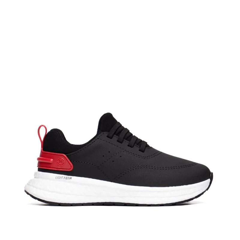 Tênis Infantil Molekinho Napa Elástico Preto/Vermelho - 28