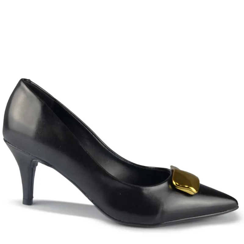 Scarpin Salto Fino Vizzano Feminino 1185.1445 29918 NAPA PRETO 39