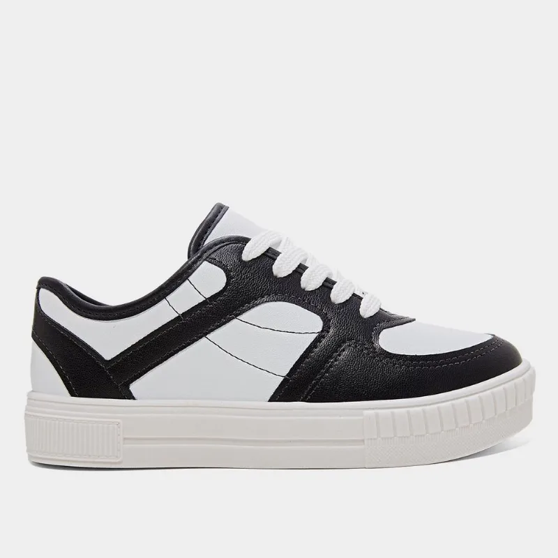 Tênis Infantil Molekinha Casual Menina - Menina - Branco+Preto