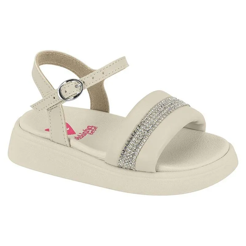 Sandalia Molekinha Infantil Branca com Cristal 25 / Branco