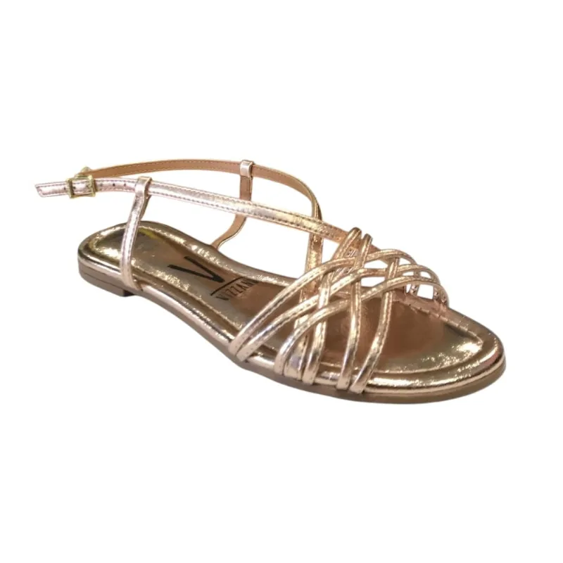 Sandália Feminina Vizzano Metalizado Ouro Rosado 6235.1820 36 / Rosa
