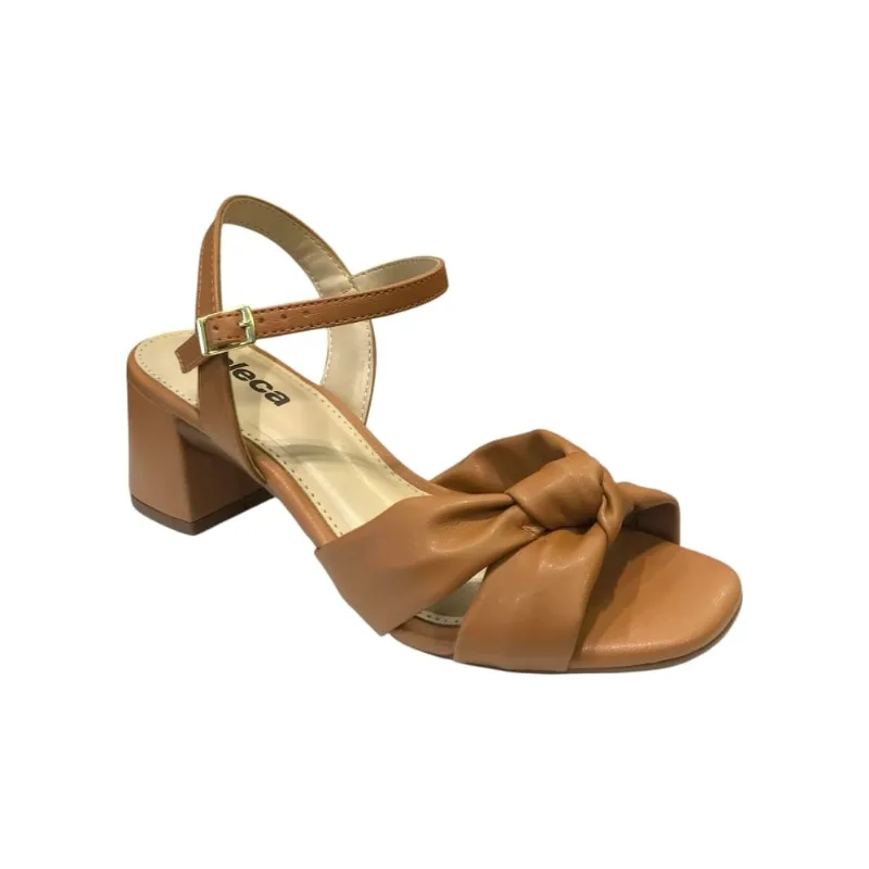 Sandália Feminino Moleca Salto Bloco Camel 5496.122 36 / Marrom