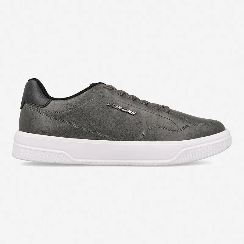 Tênis Casual West Coast Tucson Cinza Escuro e Branco Calce Fácil 39
