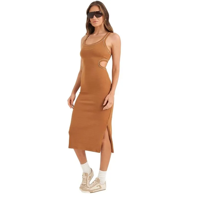 Vestido Colcci Midi Slim Cut-out Marrom Feminino M / Marrom