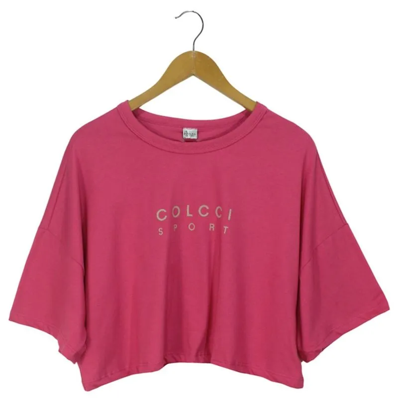 Cropped Colcci Azul Feminino M / Rosa