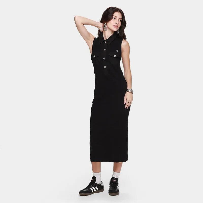 Vestido Colcci Canelado Casual Feminino - Feminino - Preto