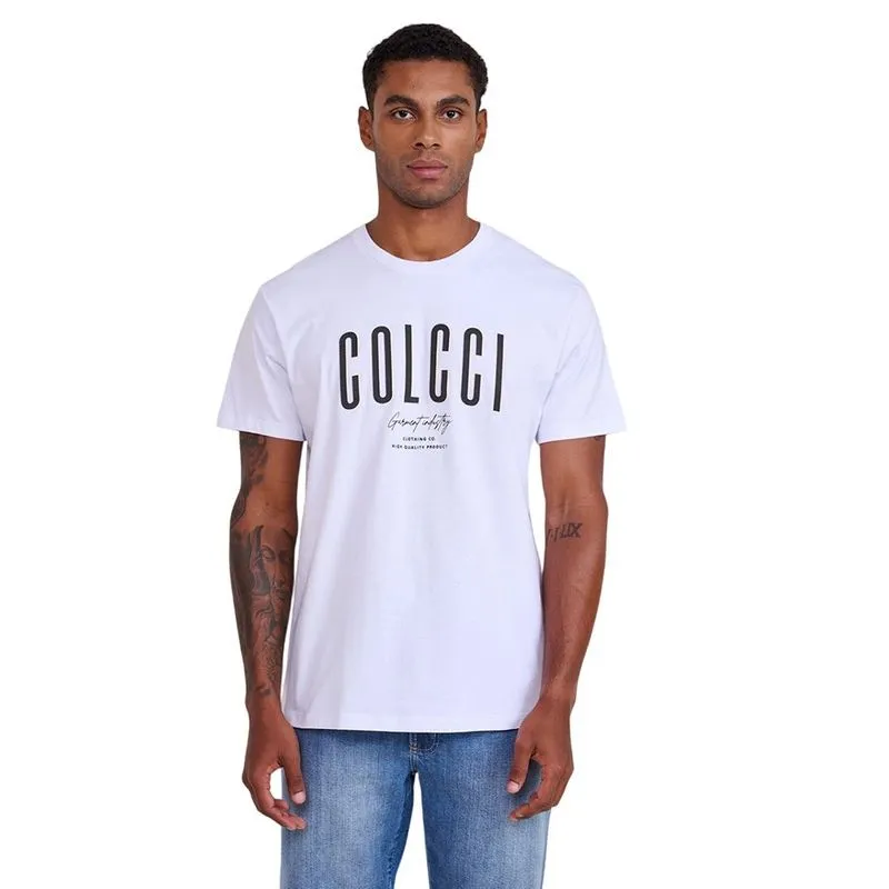 Camiseta Colcci Manga Curta Com Estampa Branca Masculina M / Branco
