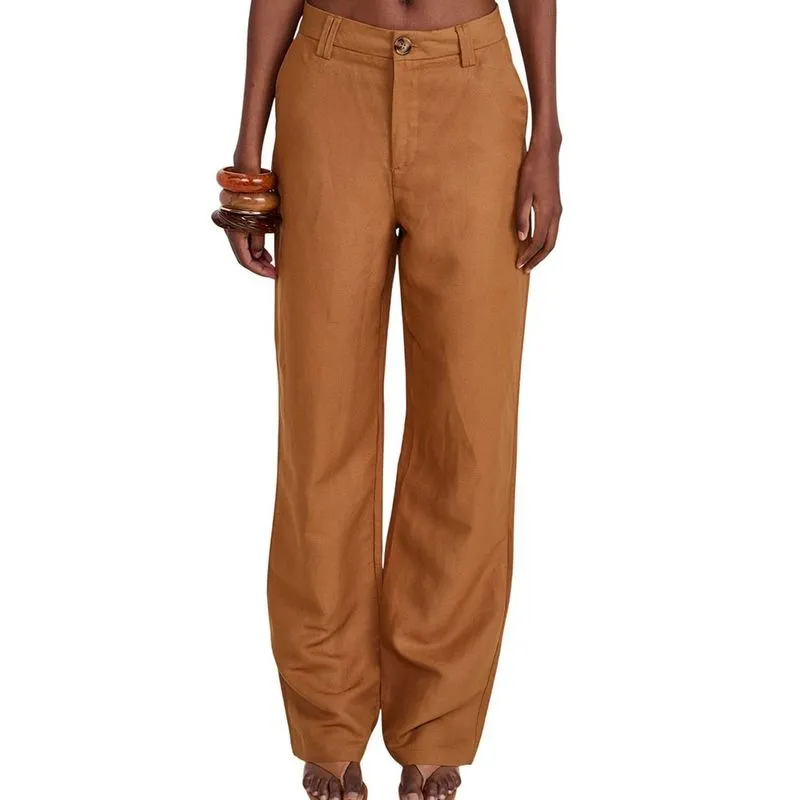 Calça Colcci Jade Em Alfaiataria Marrom Feminina 36 / Marrom