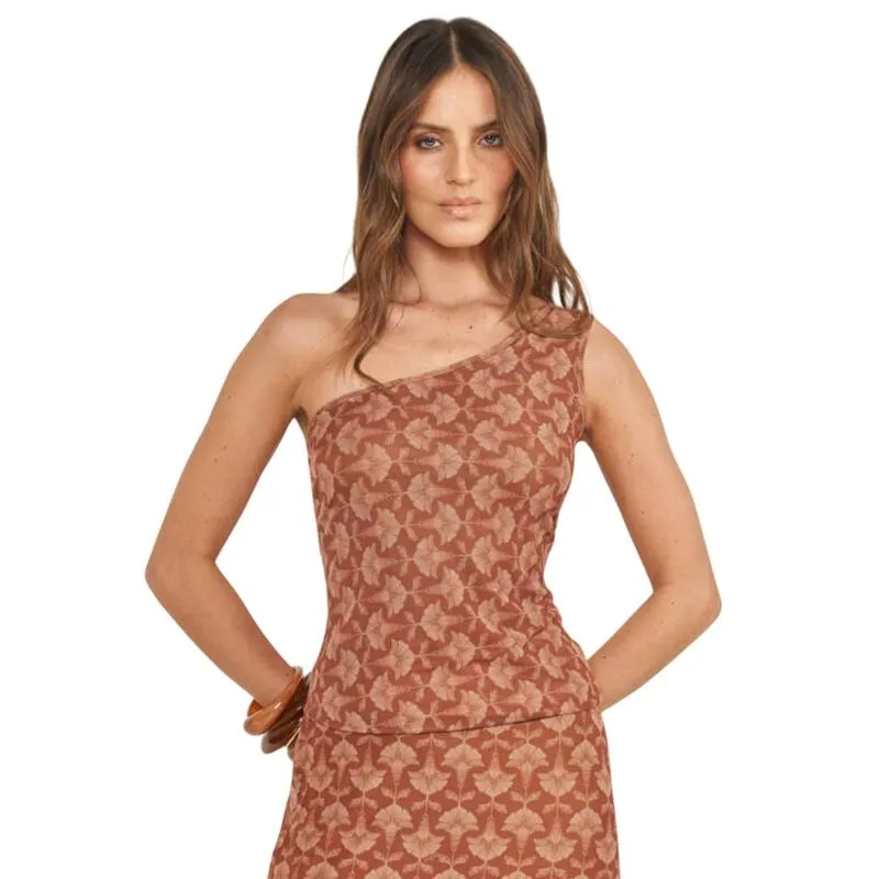 Blusa Colcci Tule Estampada Marrom Feminina P / Marrom