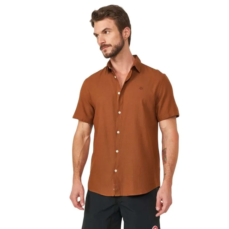 Camisa Colcci Linho Relax Marrom Masculina M / Marrom