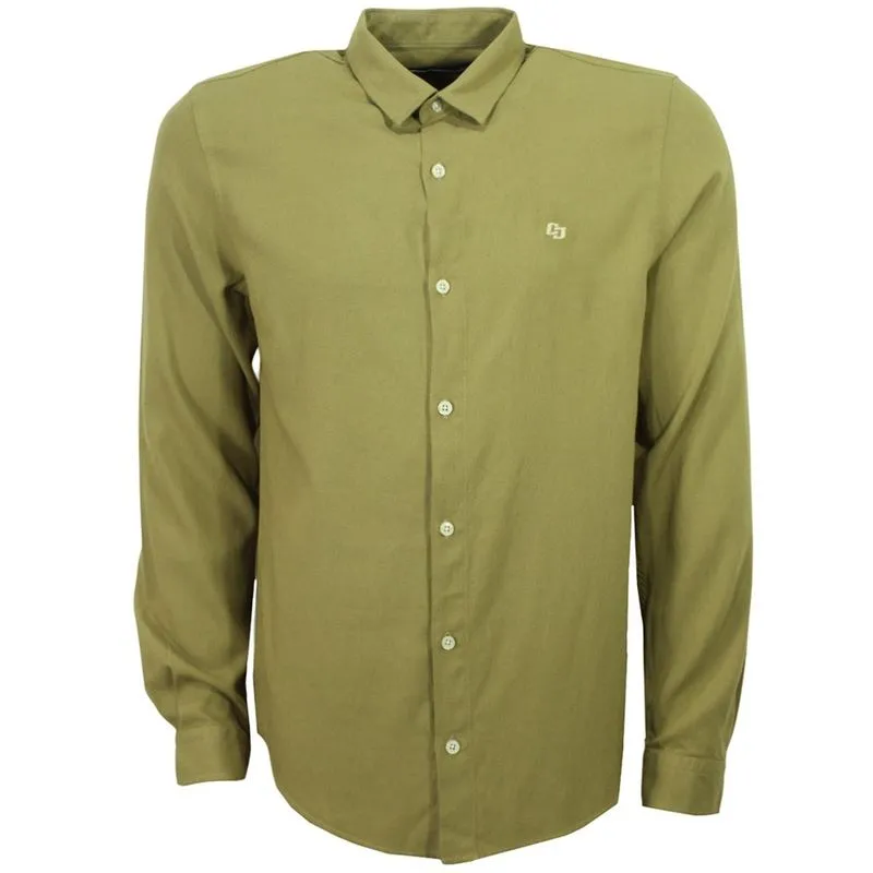Camisa Colcci Linho Relax Bege Escuro Masculina P / Bege