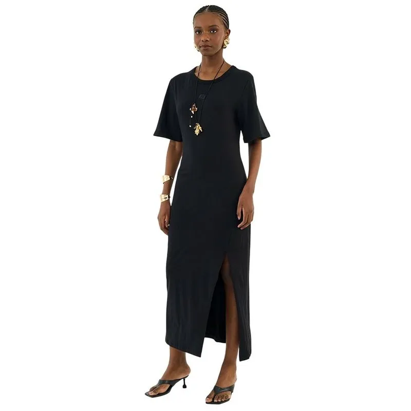 Vestido Colcci Midi Essential Algodão Preto Feminino M / Preto