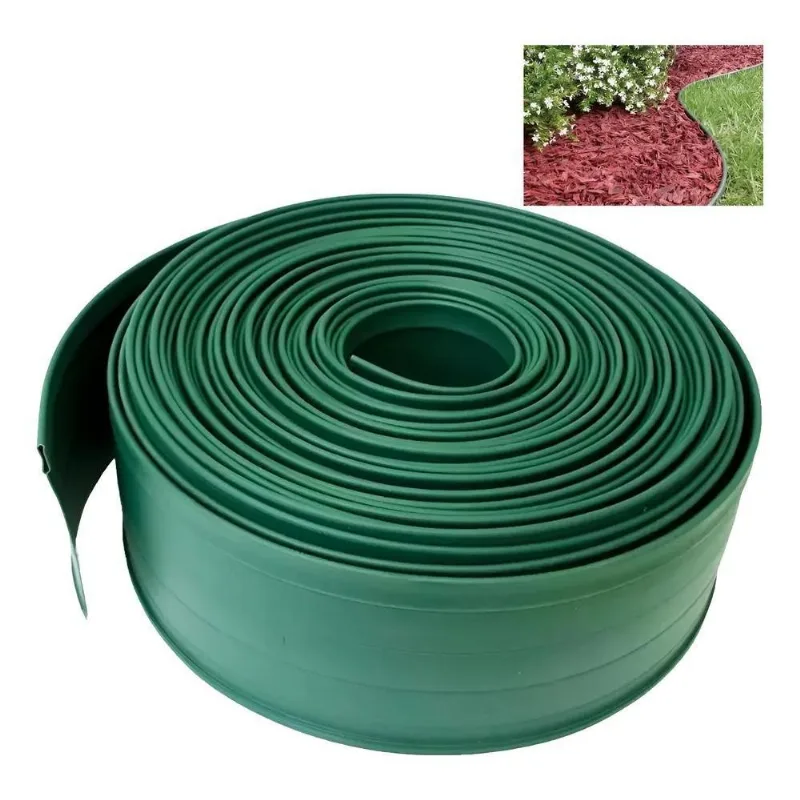 3x Limitador De Grama Separador 25 Mts 10cm Altura Verde
