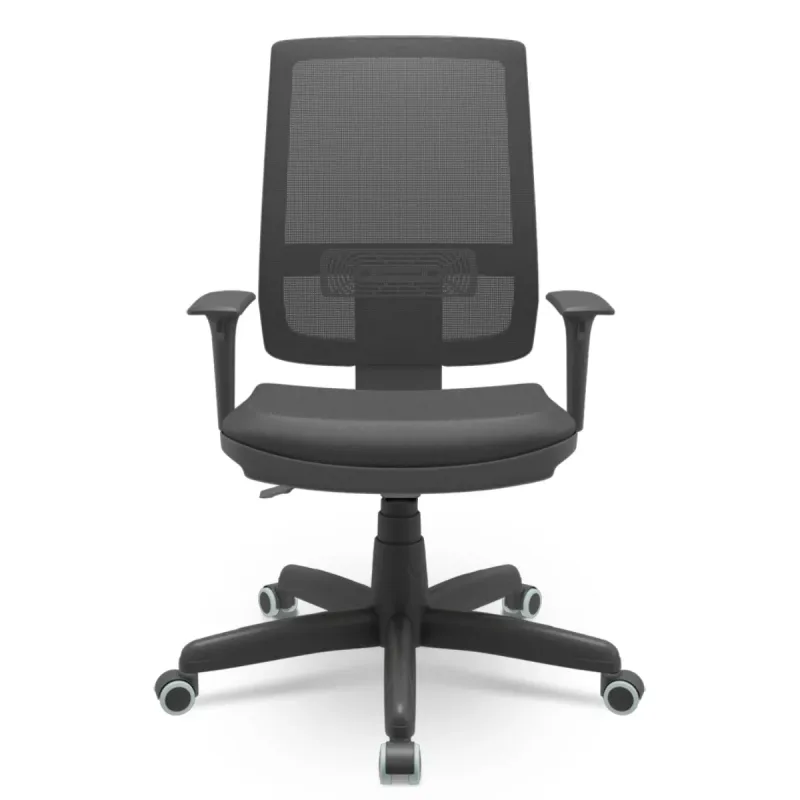Cadeira Brizza Back System Braços Reguláveis Couro Sintético Plaxmetal F5 Office