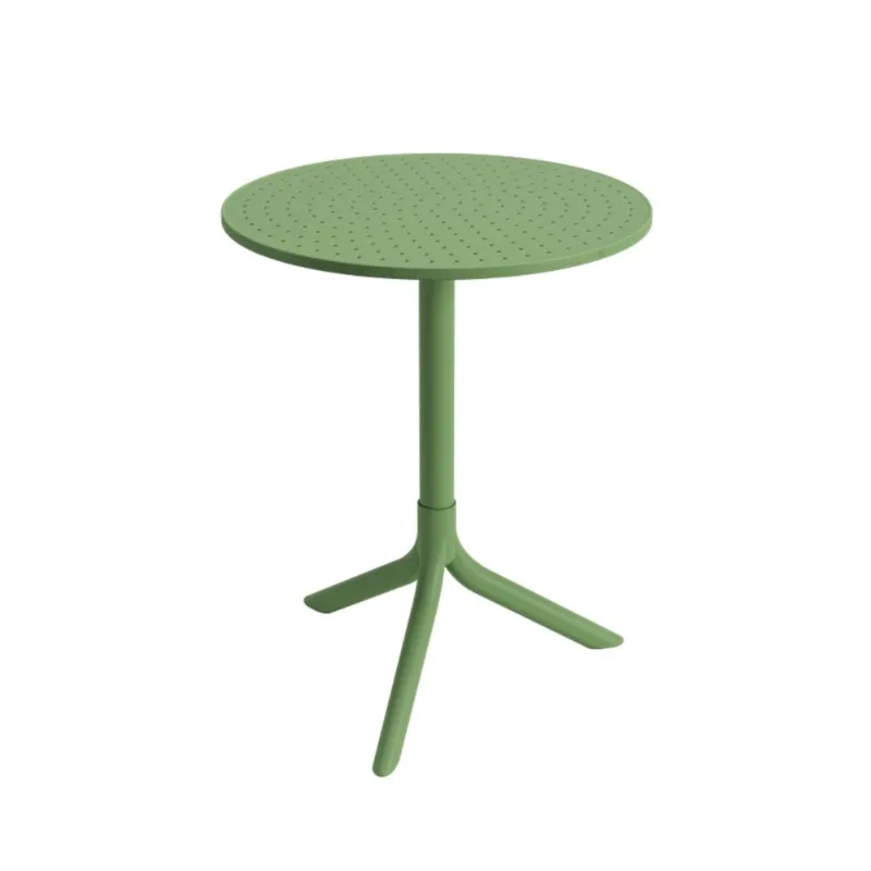 Mesa Redonda Livy Aurah 60x74,5cm Verde Oliva em Polipropileno Plaxmetal