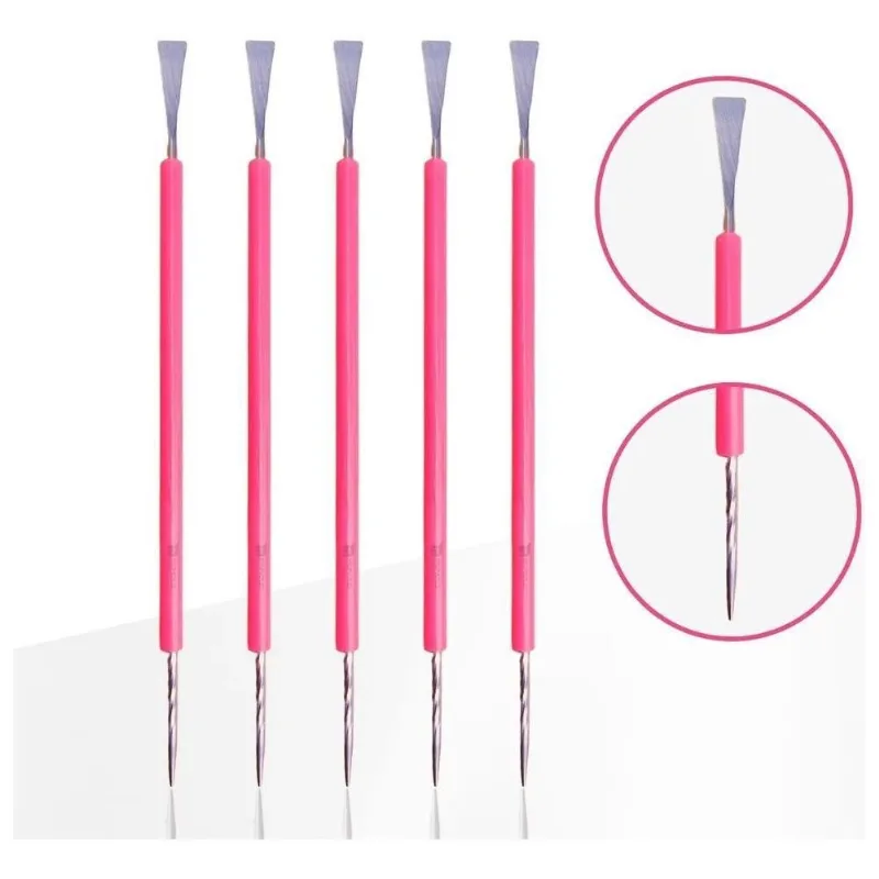 3x Kit 5 Espátula Cutícula Manicure Mista Cutelaria Aço Inox