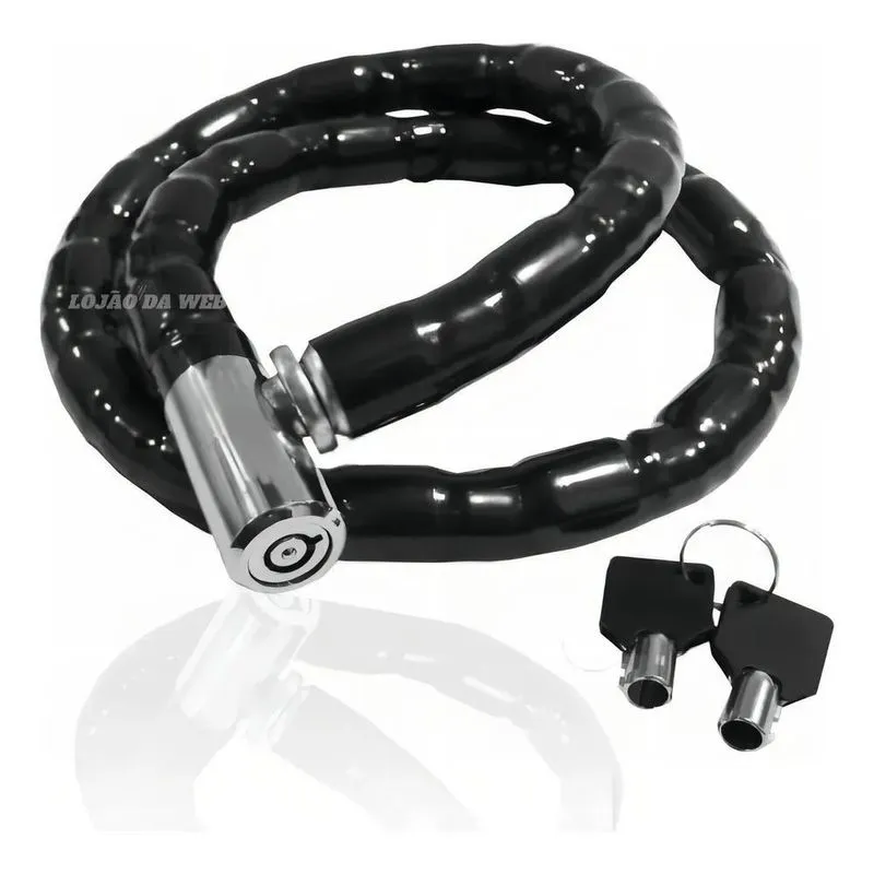 2x Cadeado Premium Corrente Antifurto Moto Bike Trava Portão