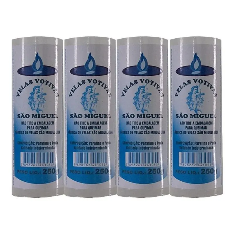 3x Vela 7 Dias Branca 250g (kit Com 4 Uni)