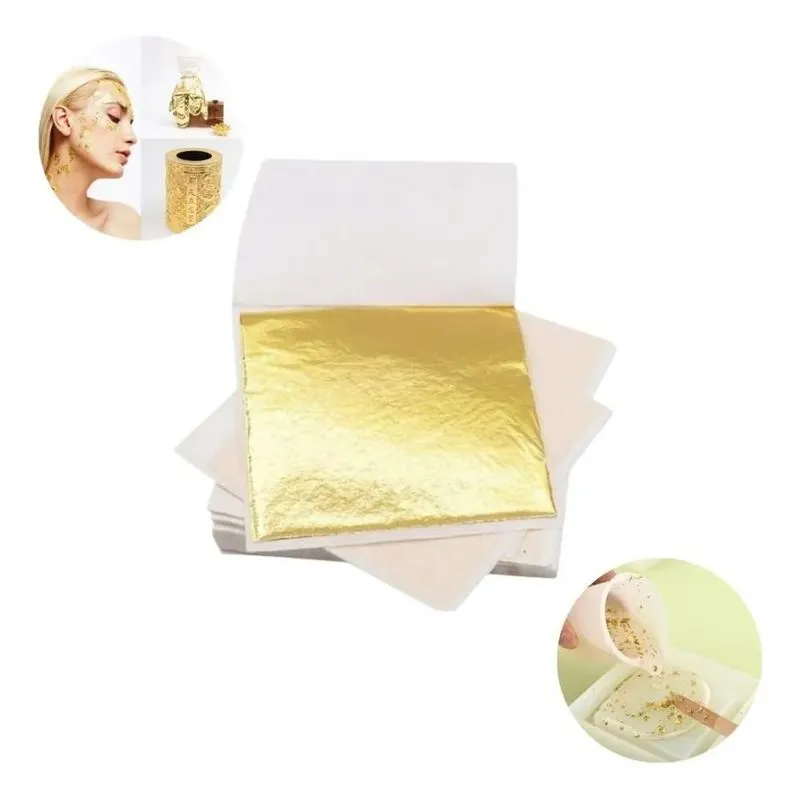 10x 100 Folhas Ouro Para Restauração Douramento Ou Artesana