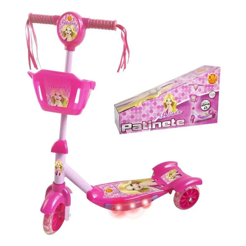 Patinete 3 Rodinhas Som Led Presente Infantil