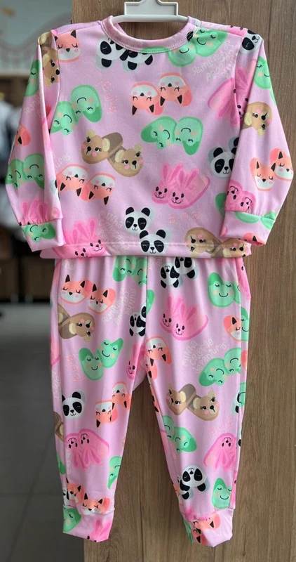 CONJUNTO PIJAMA BLUSA MANGA LONGA BICHINHOS E CALÇA MENINA BIMBI Rosa / 6