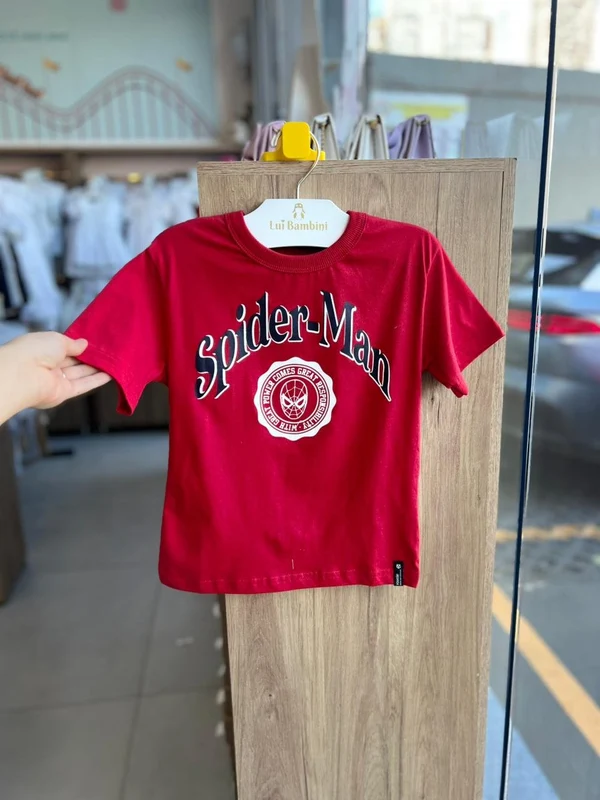 CAMISETA MANGA CURTA SPIDER MAN HOMEM ARANHA HEROI MARVEL MENINO YOUCCIE VERMELHO / 12