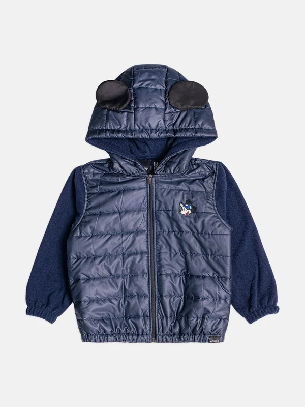 JAQUETA MANGA LONGA PUFFER CORTA VENTO ORELHAS MICKEY MENINO YOUCCIE MARINHO / 10