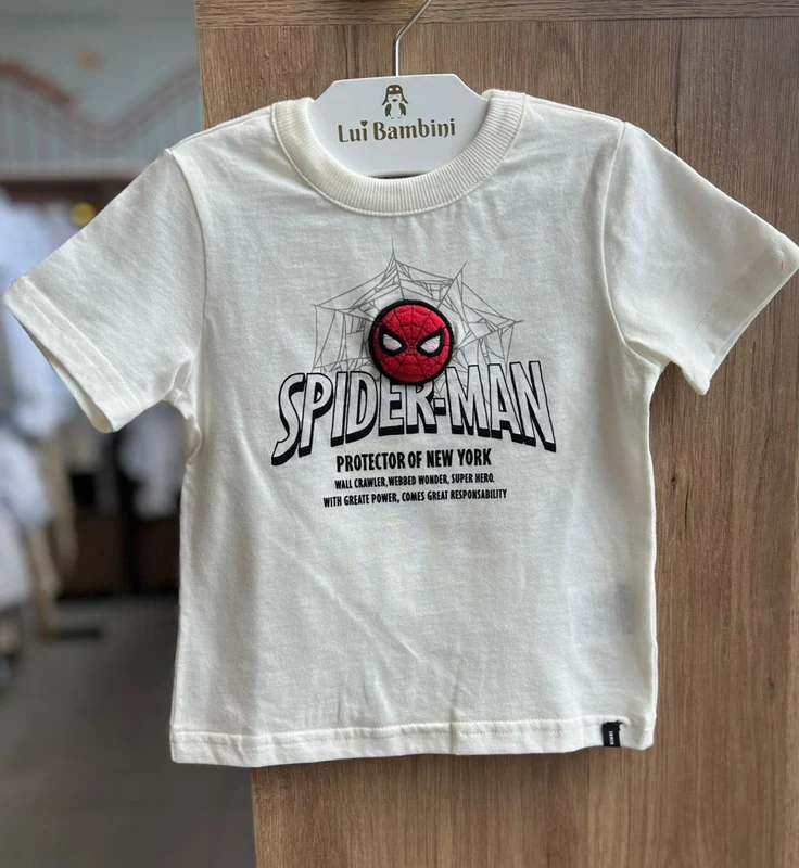 CAMISETA MANGA CURTA SPIDER MAN HOMEM ARANHA HEROI NEW YORK MENINO BIMBI OFF / 6