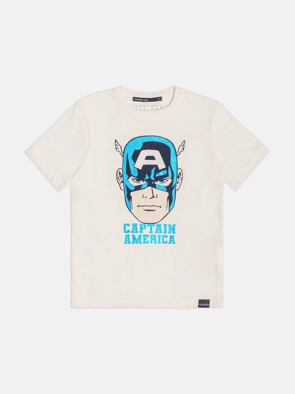 CAMISETA MANGA CURTA CAPITÃO AMÉRICA MARVEL HEROI MENINO YOUCCIE OFF / 2