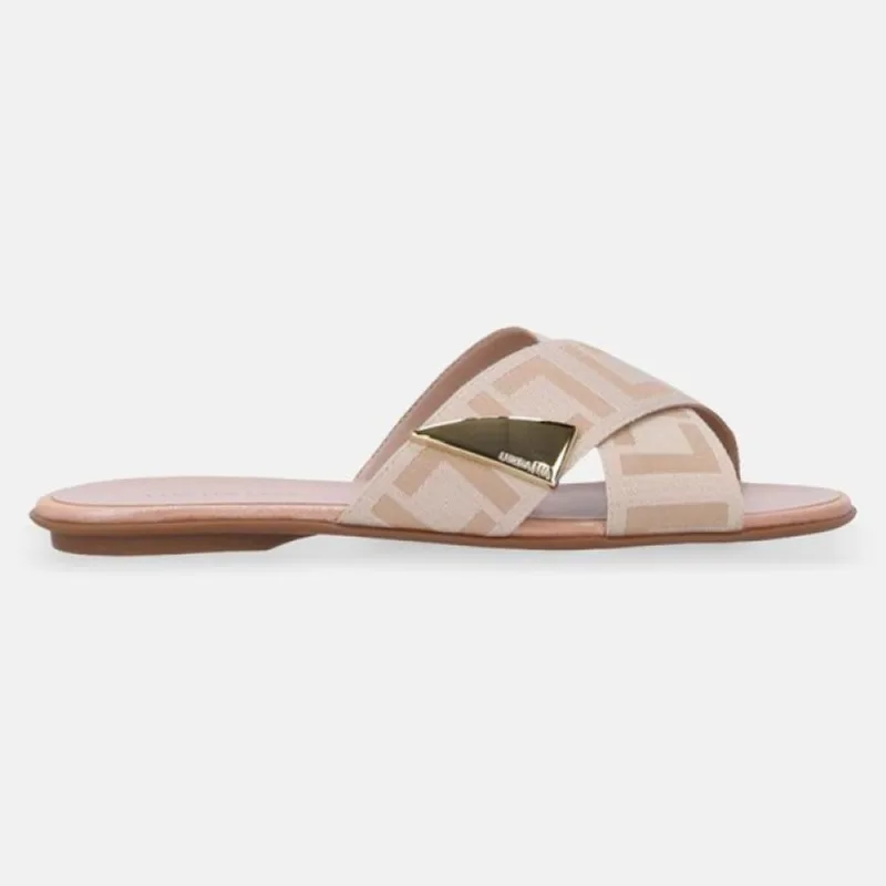Chinelo Luz da Lua Tira Cruzada Gorgurão Metal 52211110 34 / Areia