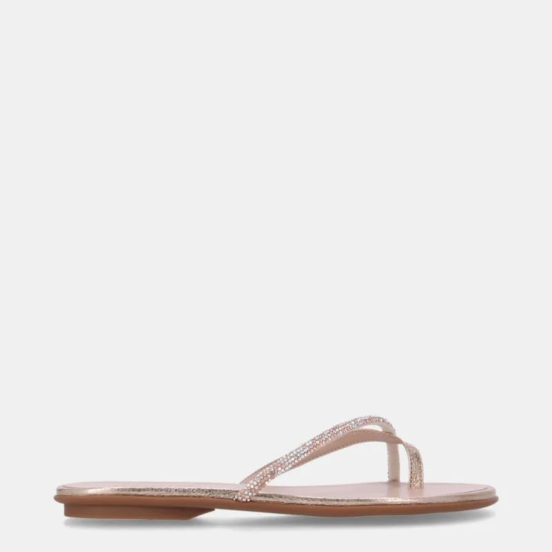 Chinelo Couro Vênus Ouro Com Tira Strass Multi - 52210068 36