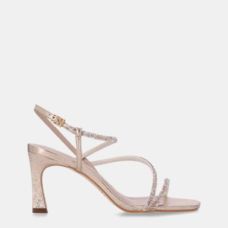Sandália Salto Tira Strass Cristal Com Vênus Ouro - 80110042 35