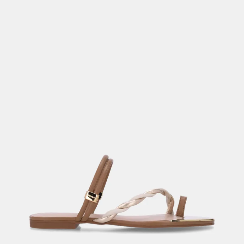 Chinelo Couro Saara Ginger E Laminati Ouro - 53129400 38