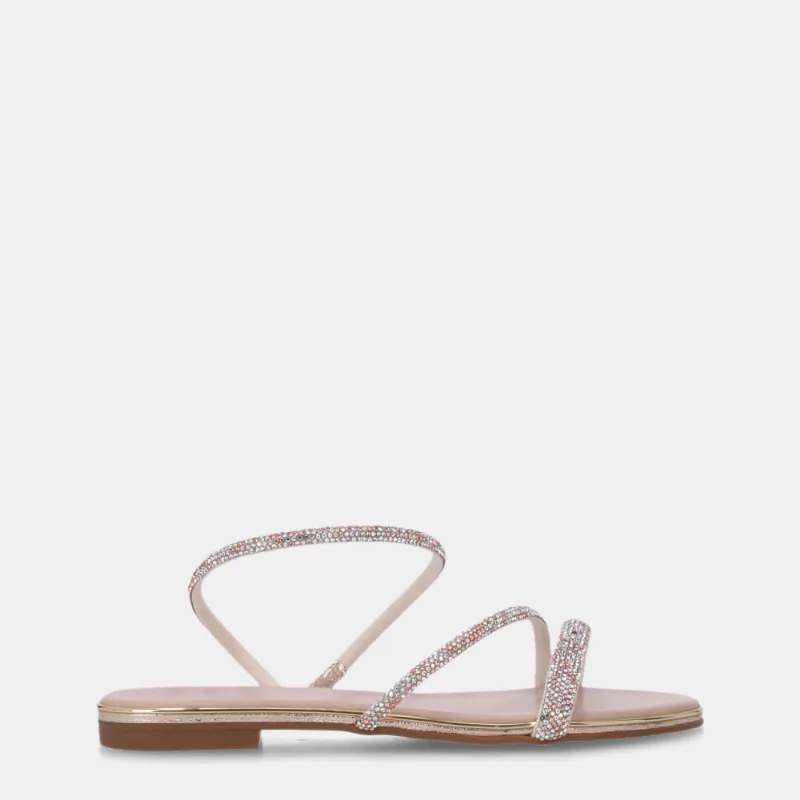 Sandália Rasteira Tira Strass Cristal Com Vênus Ouro - 54870080 39