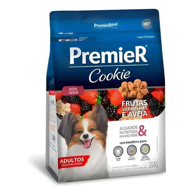 Premier Cookie Cães Ad Frutas Vermelhas E Aveia Porte Pequen