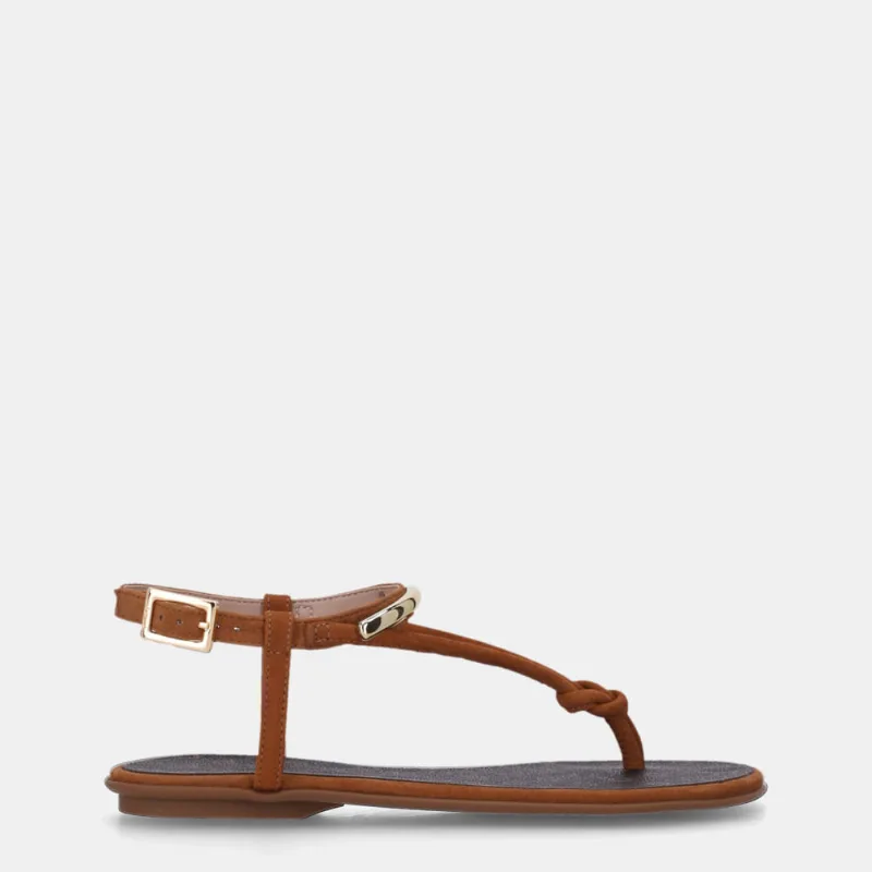 Sandália Rasteira Sun Bison Caramelo Com Monograma Mocca - 52217800 38