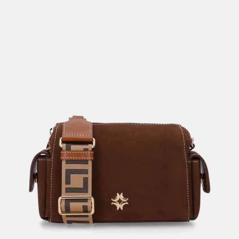 Bolsa Tiracolo Pequena Bison Espresso Com Bison Espresso - 2000937 UN