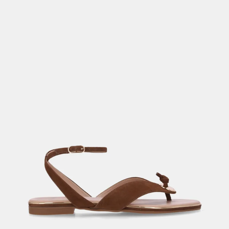 Sandália Rasteira Bison Espresso - 54870083 34